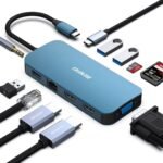 BENFEI USB-C 11-en-1 – Hub Multiports Triple Écran HDMI VGA, USB 3.0, Gigabit Ethernet, 100W PD